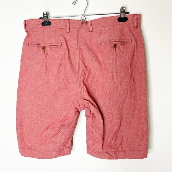 J Crew Men's Gramercy Shorts cotton linen 10" Red Size 34 Casual Summer Basic - Picture 9 of 12